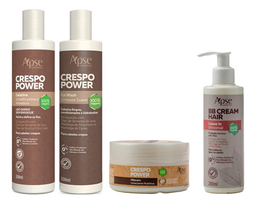 Apse Crespo Power Co Wash E Gelatina E Máscara + Bb Cream