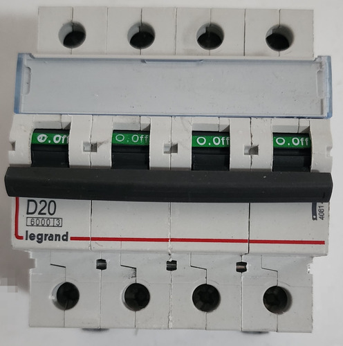 Interruptor Automatico 4p 20a 10ka Curv D Ref 408148 Legrand