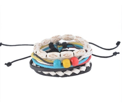 Pulsera Brazalete 3 En 1 Hombre Mujer Unisex Hueso Colores