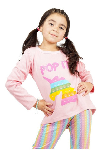 Pijama Pop It Rainbow Arcoiris Unicornio Niña Nena Infantil