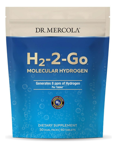 H2-2-go Hidrógeno Molecular Dr. Mercola Dual Pack 60 Tableta