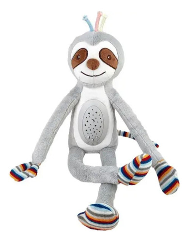 Peluche Veladora Proyector Dormidera Niño Color Gris Perezoso