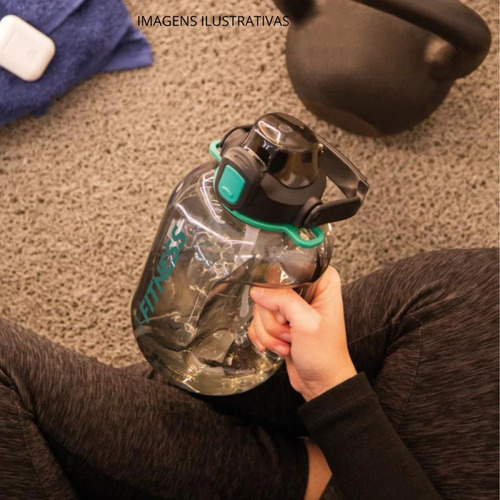 Garrafa 1,8l Alça Suporta Celular + Garrafa 750ml Com Capa