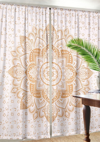 Grande Old Oro Mandala Ventana Cortina Indian Drape Hec...