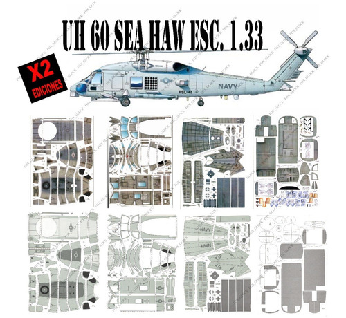  Seahaw Uh 60 Esc. 1.33 Papercraft