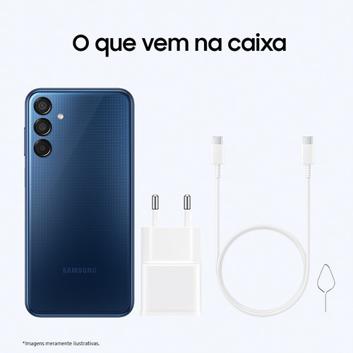 Celular Samsung Galaxy M15 5g, 6.000mah, Câmera Tripla Até 50mp e Ultra Wide, 128gb, 4GB RAM Processador Octa core, Tela super AMOLED FHD+ 6,5''- Azul Escuro - Excelente (Recondicionado)