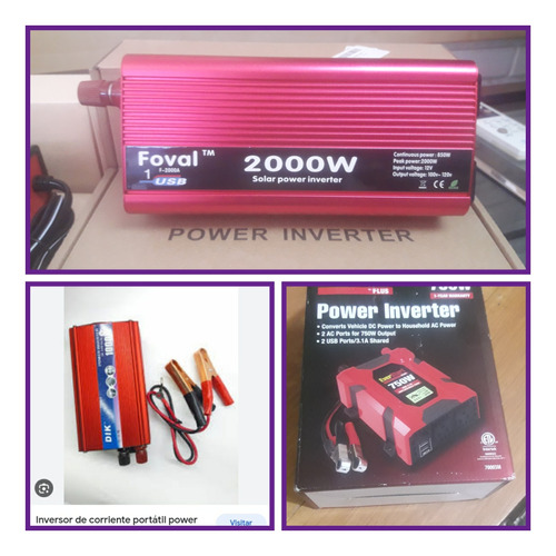 Inversor De Corriente Portátiles 200w, 400w, 750w 1000w Nuev