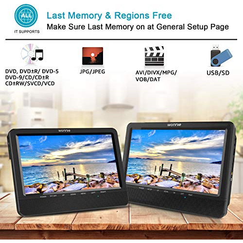 10.5'' Car Dvd Player Dual Portable Dvd Players For Hea...