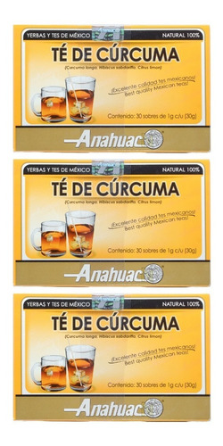 (3 Pzas) Te De Curcuma (30 Sobres) Anahuac