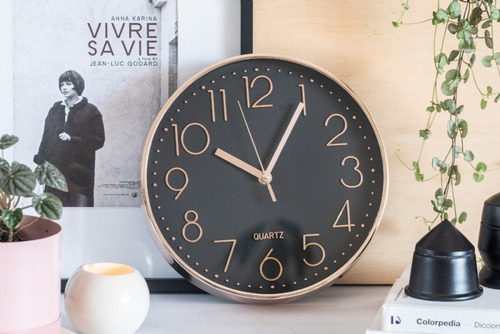 Imagen 2 de 2 de Reloj Pared Marco Color Bronce 25cm