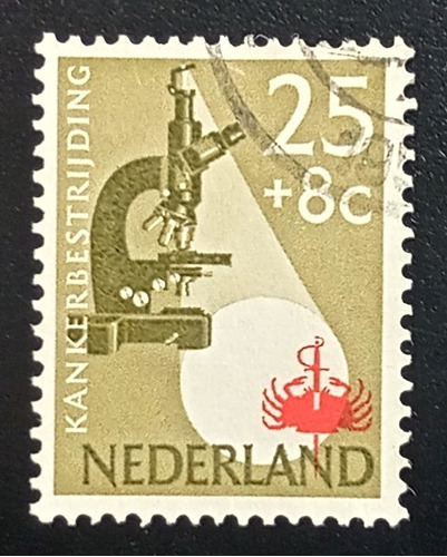Países Bajos, Sc B285 Microscopio Y Cangr 1955 Usado L17482