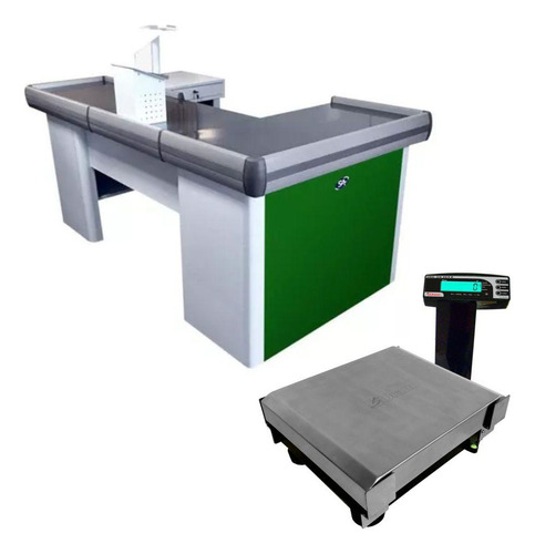 Caixa Empacotador Verde 2m Check Out E Balança 30kg Urano