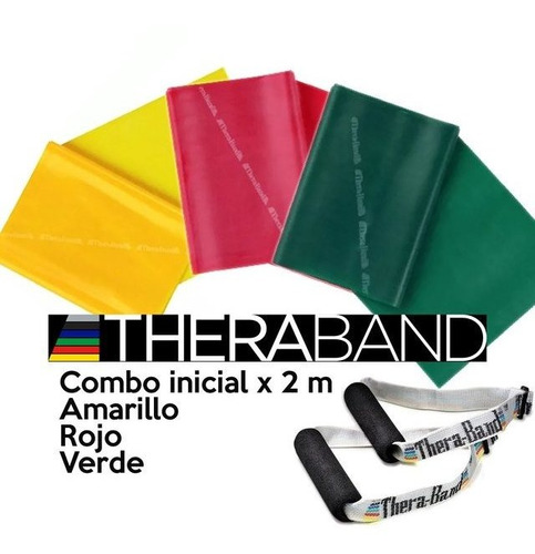 Theraband ® Combo Inicial 2 M Banda Latex Con Empuñaduras Z1