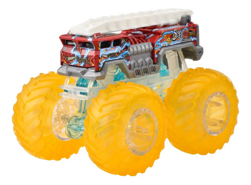 Hot Wheels Monster Trucks, Bomberos, 5 unidades de alarma, camión, color Power Smashers
