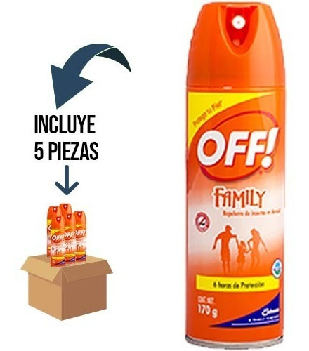 5 Pz - Off! Family Spray Repelente De Insectos 170g