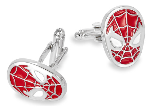 Mancuernillas Spider-man  Color Rojo/plata & Caja De Regalo 