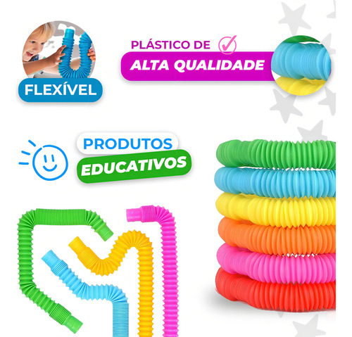 .12 Poptube Tubo Fidget Tube Juguetes Plegables Pop It...