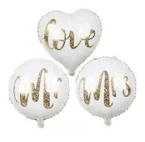 Globos Metalizados Love Novio Casate 45cm Amor Mrs Mr Amor