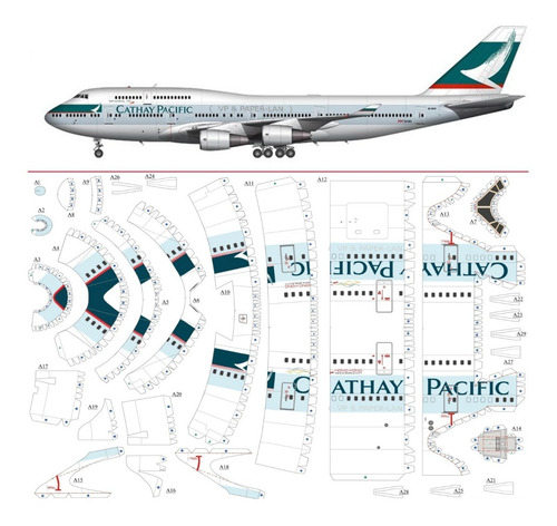 Boeing 747-400 Cathai - Papercraft (retirar X Domicilio )