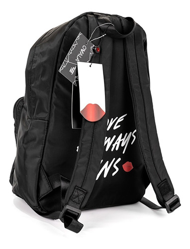 Imagen 4 de 6 de Mochilas Las Oreiro Original Mujer Urbana Negras Bolsillos