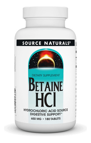 Source Naturals - Fuente De Ácido Clorhídrico De Betaína 