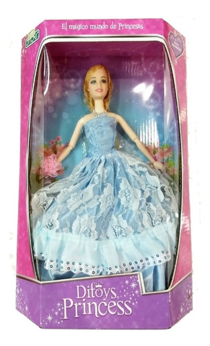 Princesa Pricess Doll Rubia Vestido Ditoys Figura 
