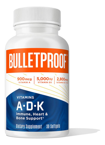 Suplemento Bulletproof Vitamins A-d-k En Cápsulas Blandas, 3