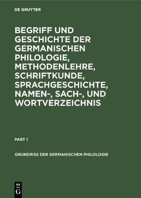 Begriff Und Geschichte Der Germanischen Philologie, Met&-.