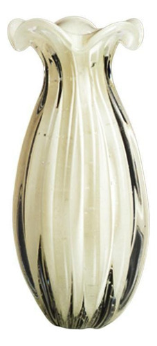 Vaso Trouxinha Cristal Murano Pérola São Marcos 24x12x12cm