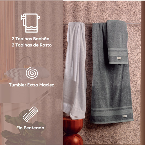 Jogo De Toalhas 4 Master - Appel Fio penteado