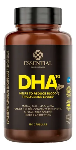 DHA TG 1000mg Ultraconcentrado 180 Cápsulas Essential Nutrition