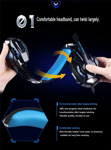 Audífono Gamer Led Con Micrófono Para Celular Pc Ps3 Ps4