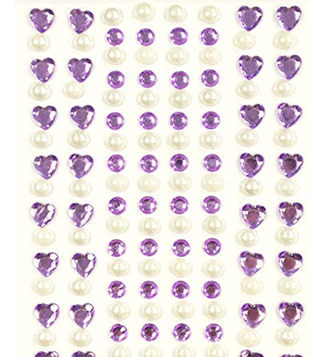 164-piece Adhesive Rhinestone Crystal Heart And Pearl S...