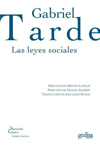 Las Leyes Sociales, Tarde, Ed. Gedisa
