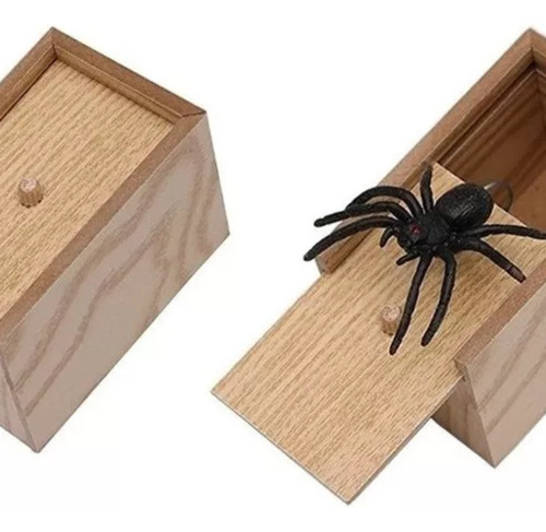 2 Piezas De Madera Broma Araña Scare Caja Madera Sorpresa Br