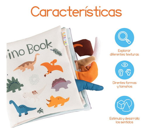GLG Compatible Libro Sensorial De Dinosaurios For La