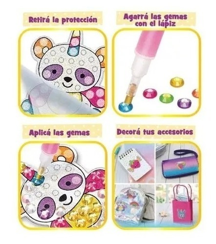 Imagen 3 de 4 de Juliana I Love Unicorns Set De Gemas Decora Tus Accesorios F