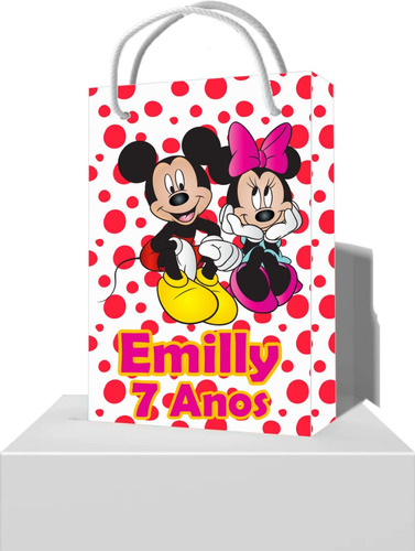 30 Sacolinhas Personalizadas Festa 7 Anos Mickey E Minnie