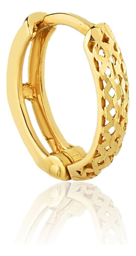 Piercing Argola De Ouro 18k Click Trava Hélix Cartilagem
