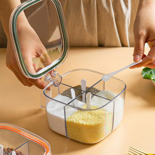 Caja De Condimentos 4 Compartimentos De Almacenamiento Botes