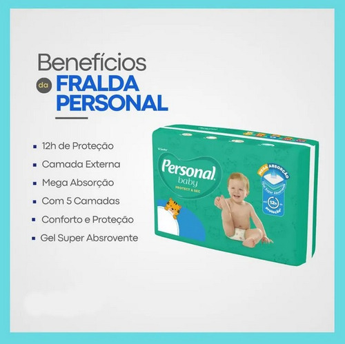 Kit 50 Lenços + Fralda Personal Baby - Tamanho A Gênero Sem gênero Tamanho 50 Lenços e Fralda M
