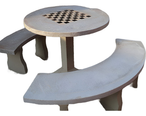 Conjunto De Mesa Redonda Com Dois Bancos Curvos G.