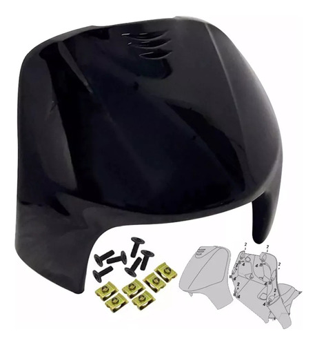 Pechera Frente Negro Bicapa Moto Honda Biz 110 + Kit Armado