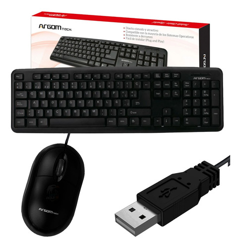 Combo Mouse Teclado Usb Pc Laptop Computadora Escrit