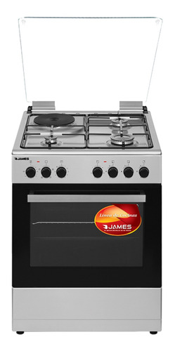 Cocina James C-221 A TKS INOX a gas/eléctrica 4 hornallas 220V - 240V puerta con visor