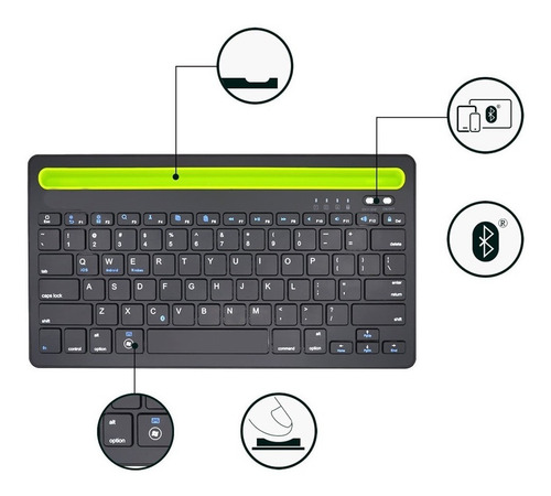 Imagen 5 de 6 de Teclado Bluetooth Español Para iPad/tablet/pc Doble Conexión