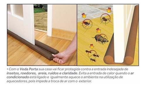 2 Protetor Veda Porta Rolinho Veda Porta Contra Insetos