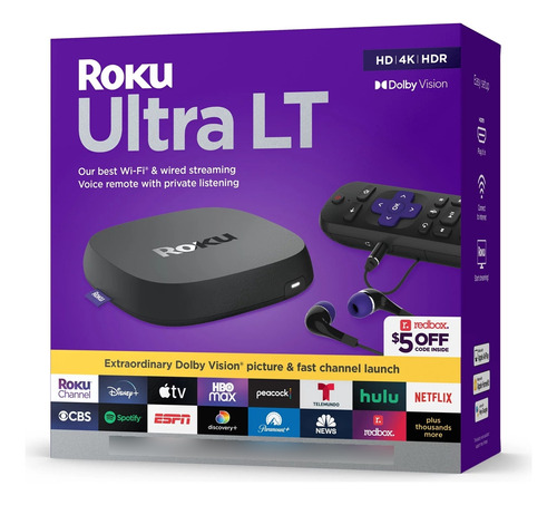 Roku Ultra Lt Streaming Control Asistente De Voz Y Audifonos