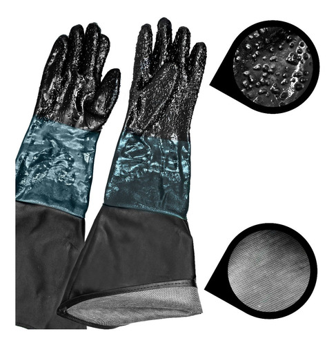 1 Par De Guantes Para Sand Blast, Limpiadora Con Arena