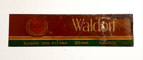 Waldorf. Antiguo Cartel De Chapa Litografiada. Unico!